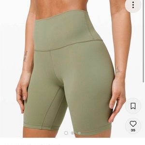 6inch Lululemon Align Biker Shorts in Green